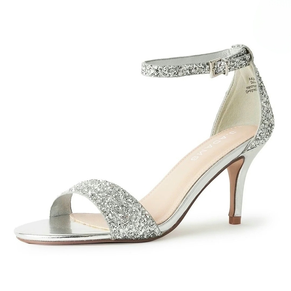Elegant Silver Glitter Heels